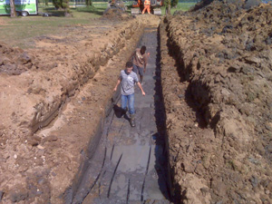 True Green Geothermal horizontal loop installation